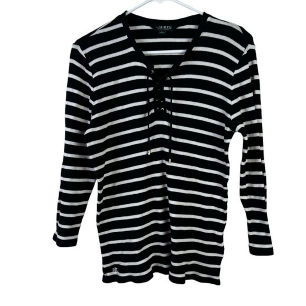 Ralph Lauren Women’s Top Striped Blouse Size L